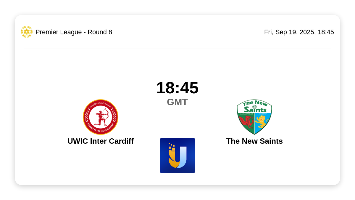 Live Score UWIC Inter Cardiff vs The New Saints at 19/09 - Uniscore