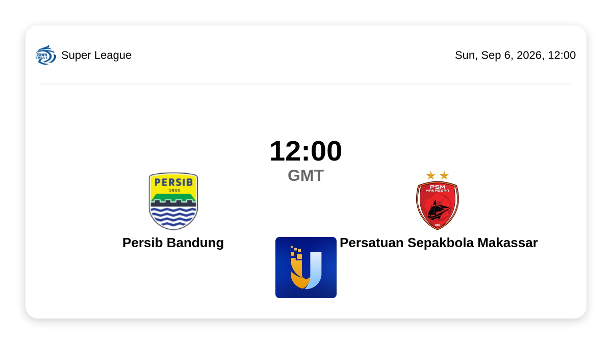 Score en Direct Persib Bandung vs PSM Makassar à 06/09 - Uniscore