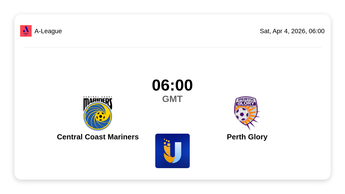 Live Score Central Coast vs Perth Glory at 04/04 - Uniscore